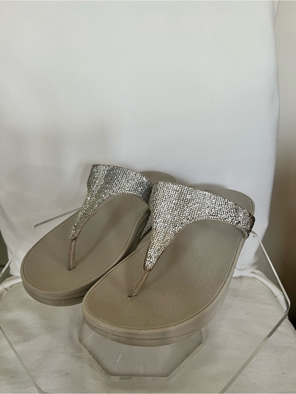 FitFlop Lulu Glittering Crystal-Embellished Sandals Size 8 Pre owned - Picture 3 of 9